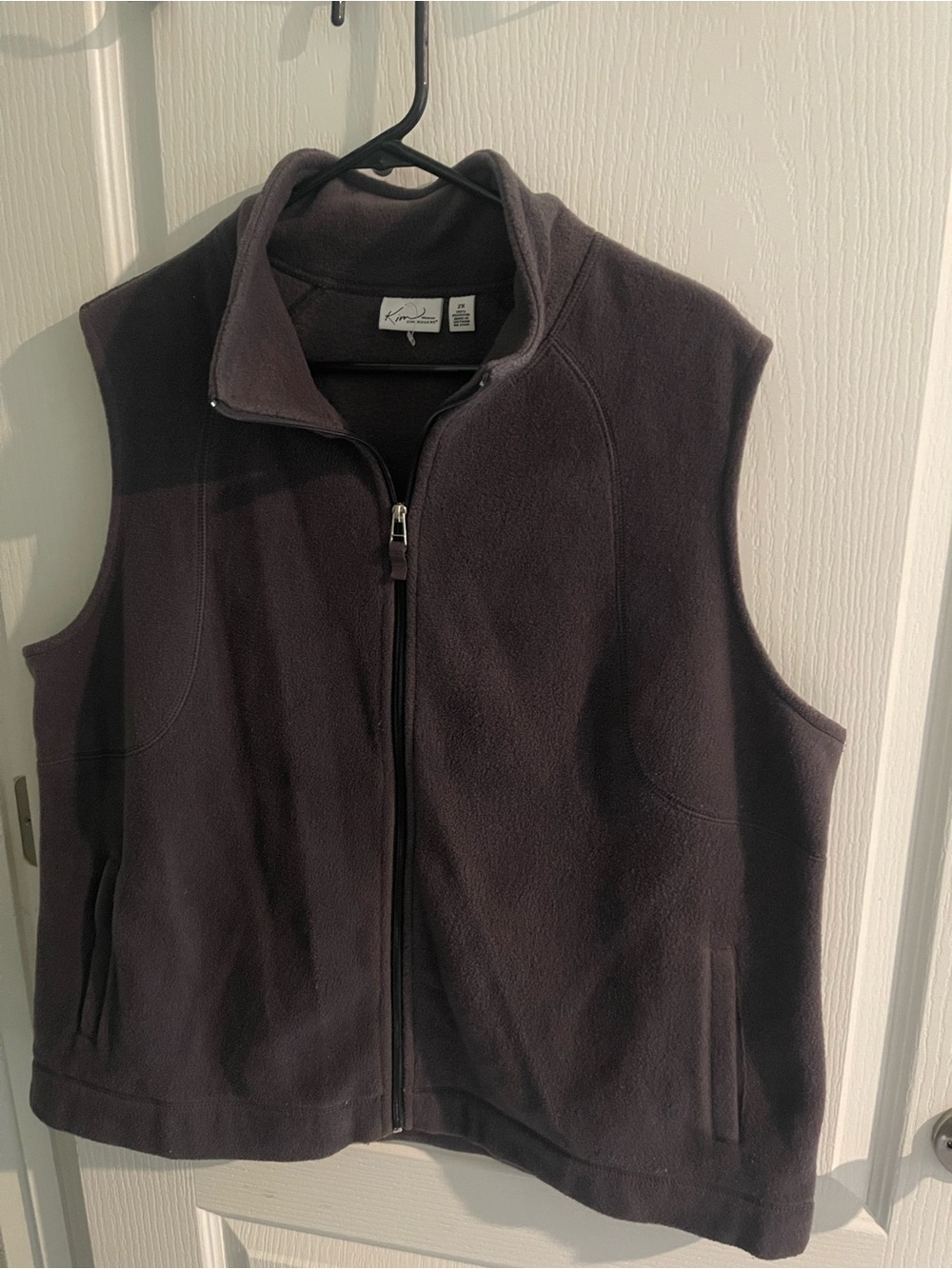 Kim Rogers Black Sleeveless Fleece Zip Vest